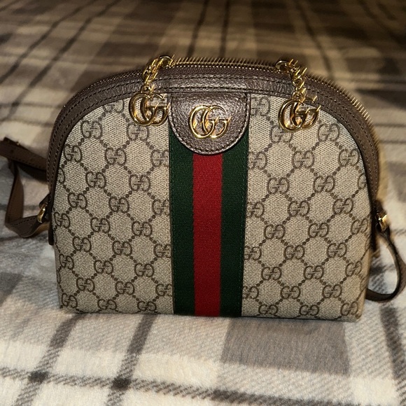 Gucci Handbags - EUC AUTHENTIC GUCCI OPHIDIA SMALL SHOULDER BAG Beige and Brown Crossbody Bag